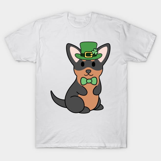 St Patrick Black and Tan Chihuahua T-Shirt by BiscuitSnack
